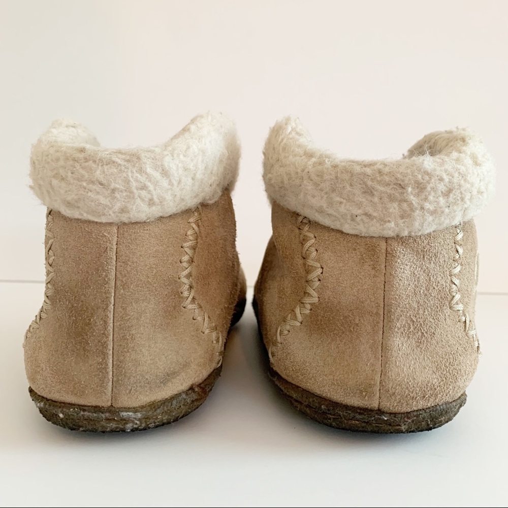 Sorel Valle Bleue Tan Beige Fleece Lined Ankle Bootie Slippers Womens Size 7 - Picture 7 of 11